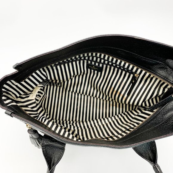 KATE SPADE Pebbled Leather Satchel Handbag Black - Picture 12 of 13